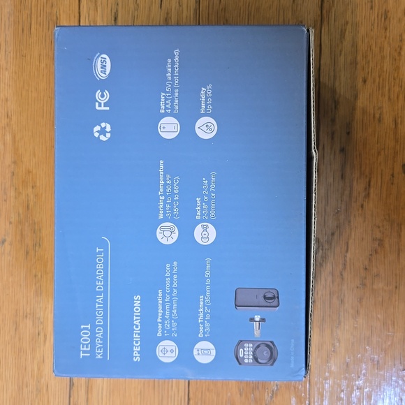 NIB TEEHO TE001 Keypad Digital Deadbolt Satin Nickel - Picture 4 of 7